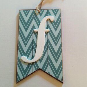 NWT ZIg Zag Letter 'f' Wood Sign Stripe Lowercase Michael's Fall Home Wall Decor